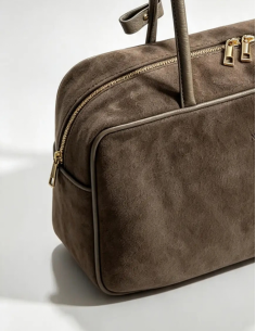 Milly Grande Dark Taupe Bag Zamsz 2